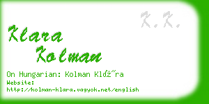 klara kolman business card